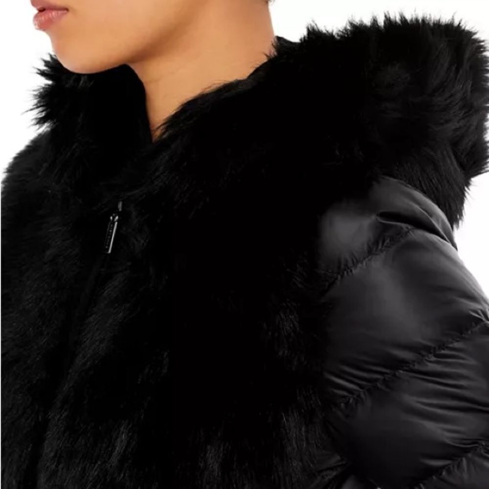 Nwt Dawn Levy Hooded Shearling Panel Coat — image 3 of 8